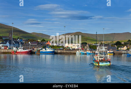 Returning Fishing Boat, Dingle Town Harbour, Dingle Peninsula, County Kerry, Ireland Stock Photo