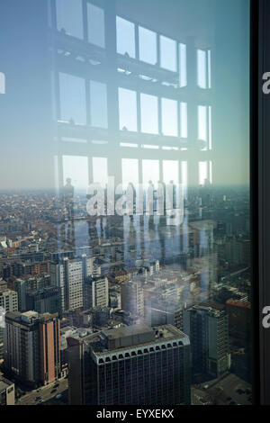 Cityscape of Milan from the top of Lombardy building, Milan, Italy Stock Photo