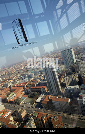 Cityscape of Milan from the top of Lombardy building, Milan, Italy Stock Photo