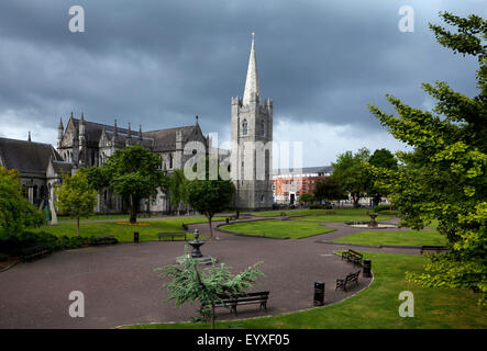 Garden of St Patrick's Cathedral, founded 1191, Dublin City, Ireland Stock Photo