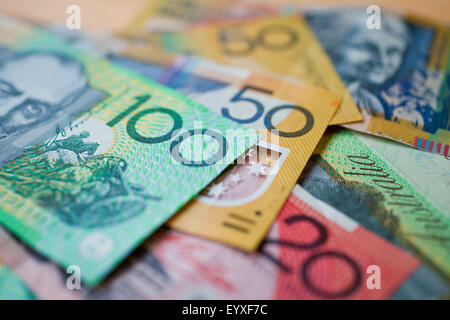 Australian money currency with a shallow depth of field Stock Photo