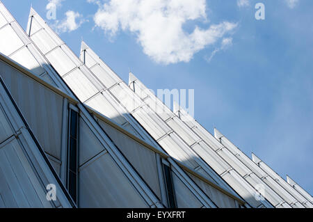 Ground perspective of U.S. Air Force Academy cadet chapel. Stock Photo