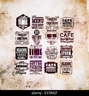 Set Of Vintage Retro Coffee Stock Vector Image & Art - Alamy