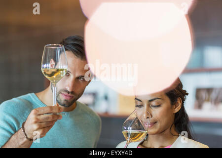 Couple wine tasting Stock Photo