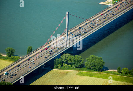 Germany, Leverkusen, the river Rhine bridge of the Autobahn A1 Stock ...