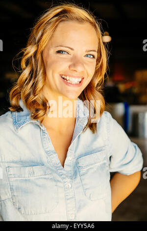 Close up of Caucasian woman smiling Stock Photo