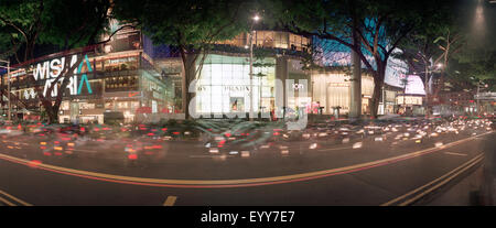 Night time on Orchard Road Singapore Stock Photo