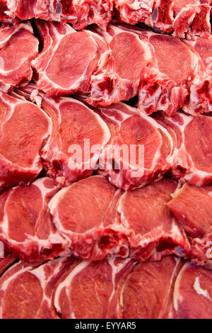 domestic sheep (Ovis ammon f. aries), raw lamb chops, Austria Stock Photo