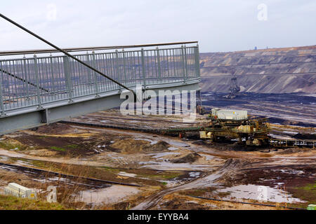 view from observation deck to Garzweiler surface mine, Germany, North Rhine-Westphalia, Jackerath, Titz Stock Photo