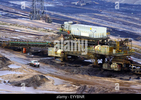 view from observation deck to Garzweiler surface mine, Germany, North Rhine-Westphalia, Jackerath, Titz Stock Photo