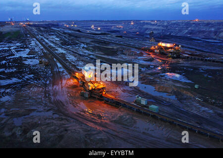 view from observation deck to Garzweiler surface mine, Germany, North Rhine-Westphalia, Jackerath, Titz Stock Photo