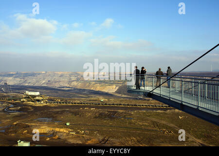 view from observation deck to Garzweiler surface mine, Germany, North Rhine-Westphalia, Jackerath, Titz Stock Photo