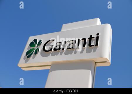 Sign of the Turkish 'Garanti' Bank. Stock Photo