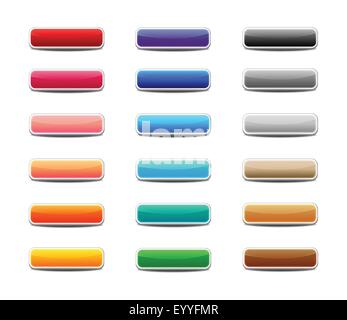 Set of colored web buttons Stock Vector