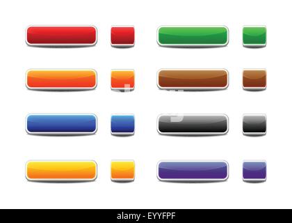 Set of colored web buttons Stock Vector