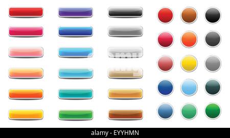 Set of colored web buttons Stock Vector