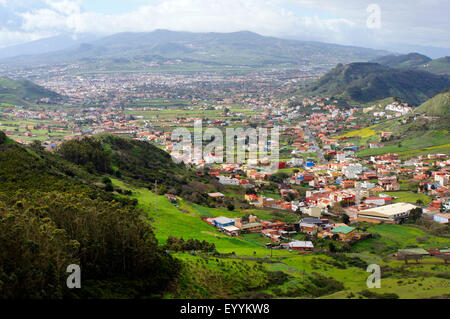 view from Mirador de Jardina, Spain, Canary Islands, La Laguna Stock Photo