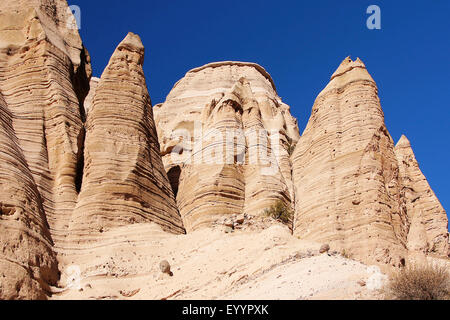 sandstone formation at the Kasha-Katuwe Tent Rocks National Monument, USA, New Mexico, Kasha-Katuwe Tent Rocks National Monument Stock Photo