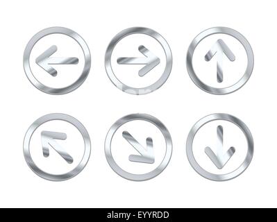 Vector set of metal arrows Stock Vector