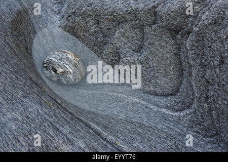 pebble on gneiss, Switzerland, Ticino, Verzascatal Stock Photo