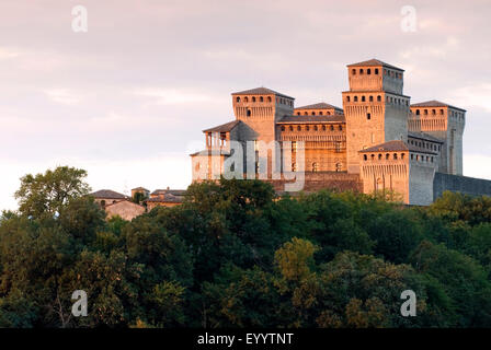 Castle of Torrechiara, Italy, Emilia Romagna, Torrechiara Stock Photo