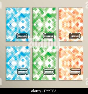 Set simple abstract background of colored squares Stock Vector