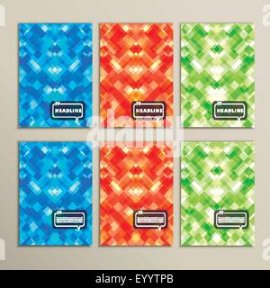 Set simple abstract background of colored squares Stock Vector