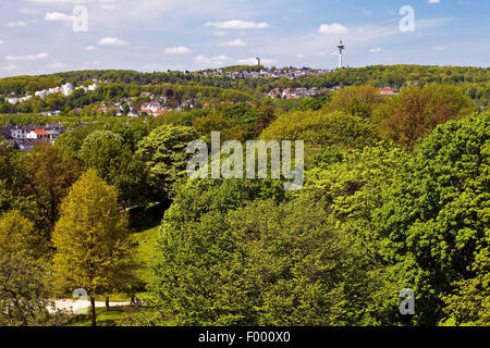 view from the Elisen Tower onto the Park scenery of the Hardt, Germany, North Rhine-Westphalia, Wuppertal Stock Photo