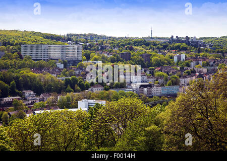 view from the Elisen Tower onto Elberfeld, Germany, North Rhine-Westphalia, Bergisches Land, Wuppertal Stock Photo