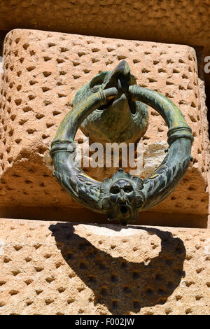 Bronze ring detail from Palacio de Carlos V within Alhambra Palace complex in Granada, Andalusia, Spain Stock Photo