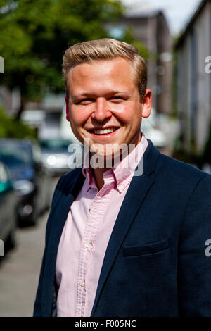 Good Looking Casually Dressed Young Man, Lewes, Sussex, UK Stock Photo