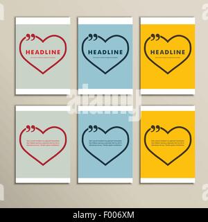 six beautiful hearts on a colorful background Stock Vector
