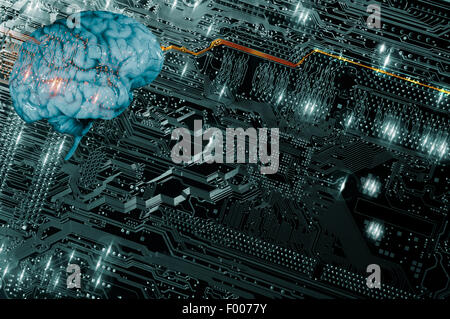 artificial intelligence, human brain and communication Stock Photo