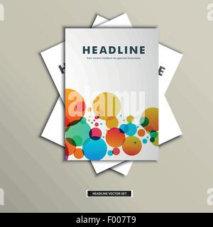 Book cover with chaotic colored balls eps Stock Vector