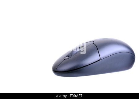 Black wireless mouse isolated on a white background with copy space Stock Photo