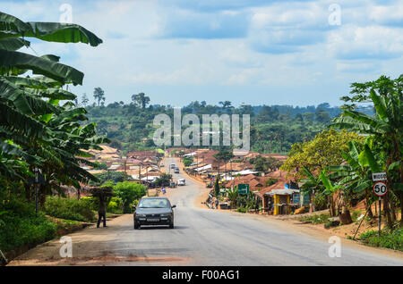 GHANA West Africa Ashanti Village Traditional thatched house with ...