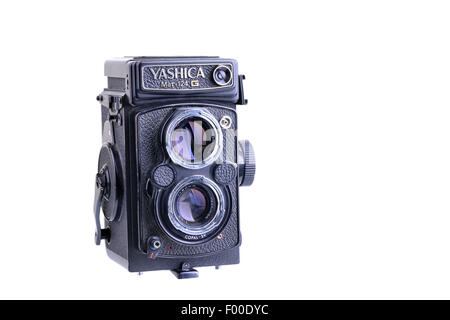 PANAMA, PANAMA - JULY 29, 2015:  The Yashica Mat-124 G was made from 1970 till 1986 and was the last TLR produced by Yashica. Stock Photo