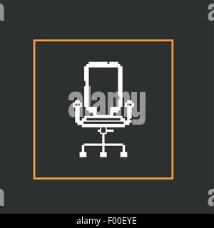 Simple stylish pixel icon chair. Vector design Stock Vector