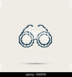Simple stylish glasses pixel icon. Vector design Stock Vector