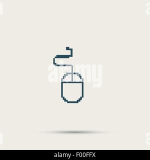 Simple stylish pixel icon mouse. Vector design Stock Vector
