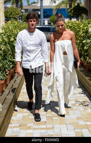 TOWIE stars film at Cavalli club in Marbella  Featuring: Jake Hall, Chloe Lewis Where: Marbella, United Kingdom When: 04 Jun 2015 C Stock Photo