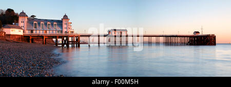 A panoramic image of Penarth Pier, composed of 4 images stitched together. Penarth, Vale of Glamorgan, South Wales. Stock Photo