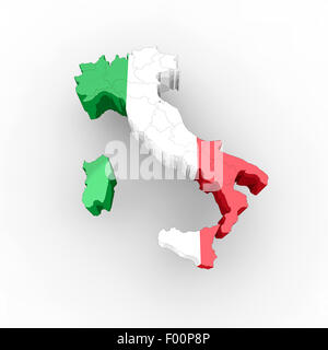 Simple 3D map of Italy Stock Photo