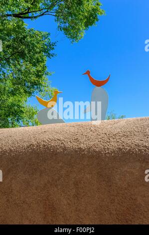 Sculpture garden along Ledoux Street In Taos, New Mexico, USA Stock Photo