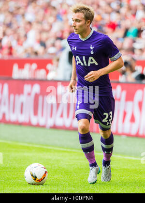 Munich, Germany. 5th Aug, 2015. Tottenham Hotspur's Christian Eriksen in action during the semifinal at the Audi Cup Real Madrid vs Tottenham Hotspur in Munich, Germany, 5 August 2015. Photo: MARC MUELLER/dpa/Alamy Live News Stock Photo