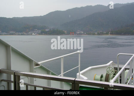 The ferry to Itsukushima, Miyajima, Hiroshima, Japan Stock Photo