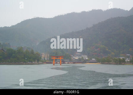 The ferry to Itsukushima, Miyajima, Hiroshima, Japan Stock Photo