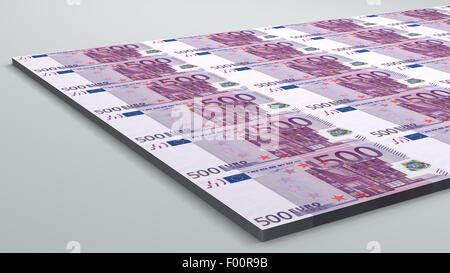 3D 500 euro banknote paper currency Stock Photo