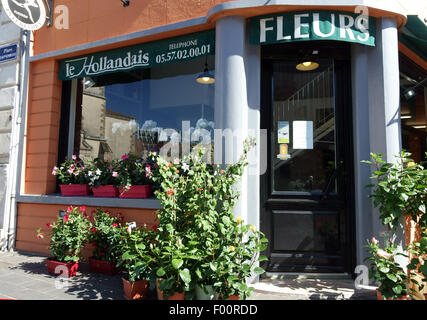 Florists shop in small town of Pessac near Bordeaux, France Stock Photo