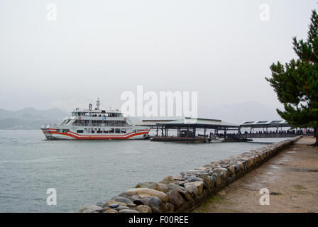 The ferry to Itsukushima, Miyajima, Hiroshima, Japan Stock Photo